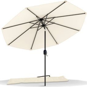 Parasol inclinable 2.70 x 2.40m avec housse de protection beige VOUNOT