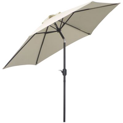 Parasol inclinable de jardin manivelle toile polyester imperméabilisée haute densité 180 g/m² dia. 2,7 x 2,35H m alu