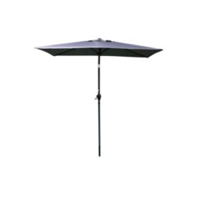 Parasol inclinable gris anthracite, dimension 135x210cm