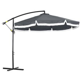 Parasol inclinable octogonal de jardin diamètre 2,02 m métal polyester vert