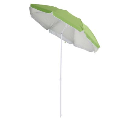 Parasol inclinable octogonal de plage dia. 150 cm tissu polyester haute densité anti-UV mât démontable sac de transport inclus