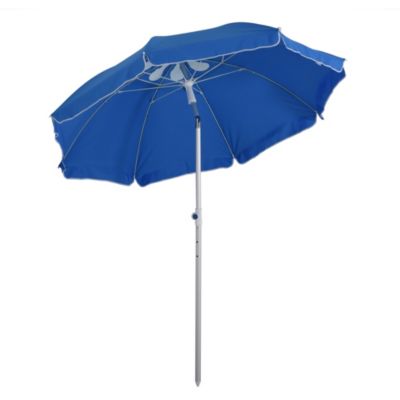 Parasol inclinable octogonal dia. 190 cm polyester haute densité anti-UV hauteur réglable mât alu sac de transport inclus