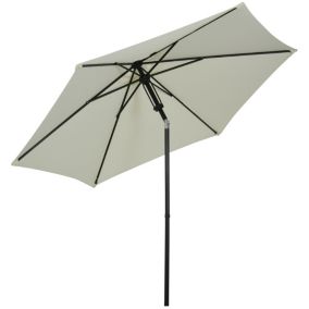 Parasol inclinable octogonal  dia. 2,65 x 2,35H m métal époxy noir polyester haute densité 180 g/m² gris clair