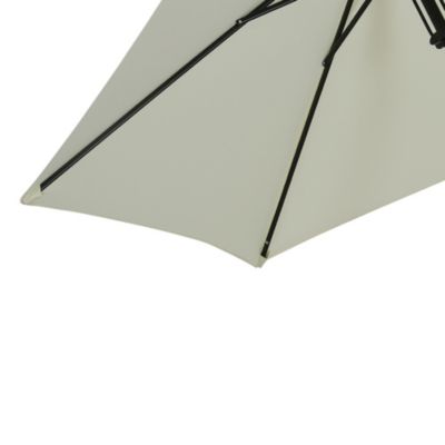 Parasol inclinable octogonal  dia. 2,65 x 2,35H m métal époxy noir polyester haute densité 180 g/m² gris clair