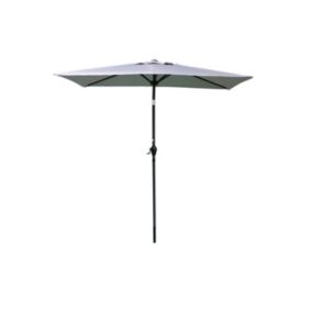 Parasol inclinable rectangulaire gris clair 135x210 cm