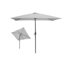 Parasol inclinable rectangulaire gris clair 200x300cm