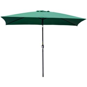 Parasol inclinable rectangulaire métal polyester haute densité 2,95L x 1,95l x 2,4H m vert