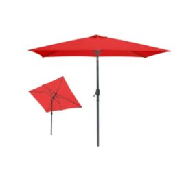 Parasol inclinable rectangulaire rouge 200x300cm