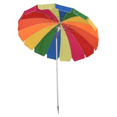 Parasol inclinable rond dia. 220 cm tissu polyester haute densité anti-UV mât démontable alu sac de transport inclus