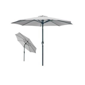 Parasol inclinable rond gris clair diamètre 300cm