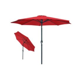 Parasol inclinable rond rouge diamètre 300cm