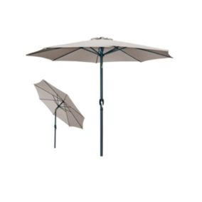 Parasol inclinable rond taupe diamètre 300cm