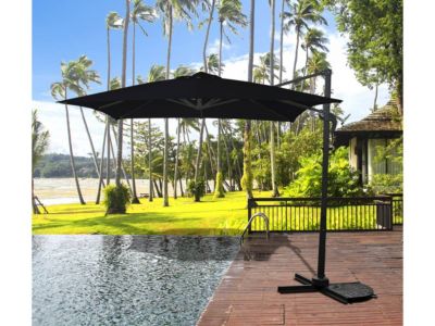 Parasol jardin déporté  2.5 x 2.5 m  Noir