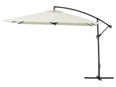 Parasol jardin déporté  Alu "Ilios 3"  Carré  3 x3 m  Ecru