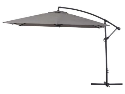 Parasol jardin déporté  Alu "Ilios 3"  Carré  3 x3 m  Gris