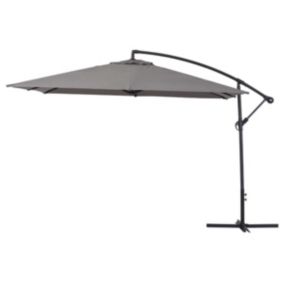 Parasol jardin déporté  Alu "Ilios 3"  Carré  3 x3 m  Gris