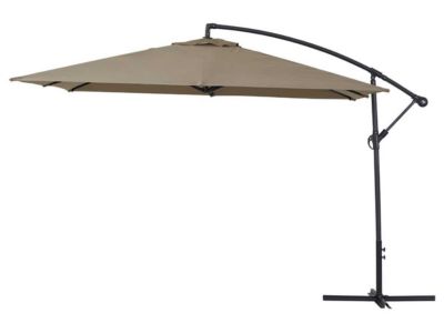 Parasol jardin déporté  Alu "Ilios 3"  Carré  3 x3 m  Taupe