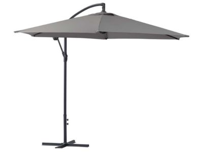 Parasol jardin déporté Alu "Ilios"  Rond  Diametre 3 m  Gris