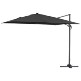 Parasol jardin déporté alu "Sun 3" 3 x 3 m  Noir