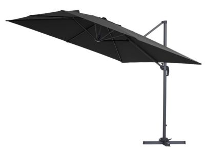 Parasol jardin déporté alu "Sun 3" 3 x 3 m  Noir