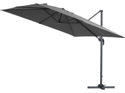 Parasol jardin déporté Alu "Sun 3"  Carré  3 x 3 m  Gris + housse de protection