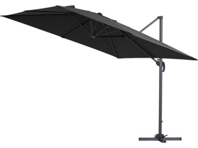 Parasol jardin déporté Alu "Sun 3"  Carré  3 x 3 m  Noir + housse de protection