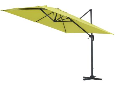 Parasol jardin déporté Alu "Sun 3"  Carré  3 x 3 m  Vert + housse de protection