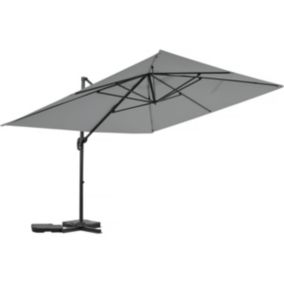Parasol jardin déporté en aluminium "Sky 4"  3 x 4 m  Gris