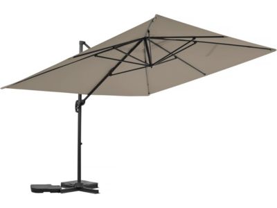 Parasol jardin déporté en aluminium "Sky 4"  3 x 4 m  Taupe