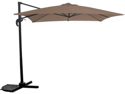 Parasol jardin déporté "Soleil"  Carré  2.5 x 2.5 m  Taupe