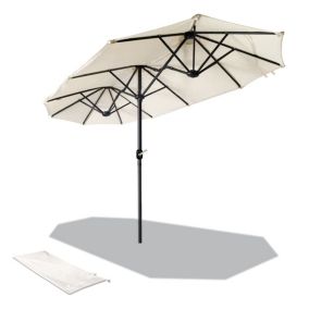 Parasol Jardin Double Aluminium 150 x 300 cm beige VOUNOT