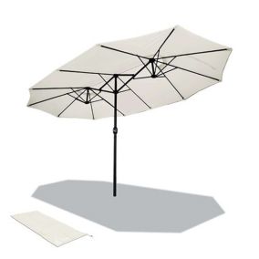 Parasol Jardin Double Aluminium 270 x 460 cm beige VOUNOT