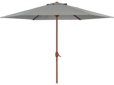 Parasol jardin droit Alu finition bois "Luz"  Rond  Diametre 3m  Gris