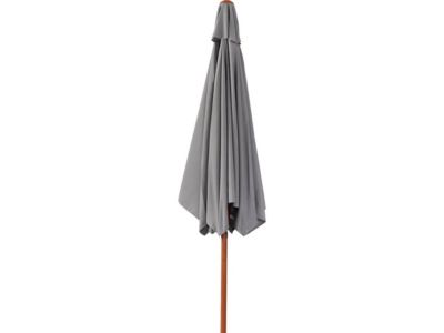 Parasol jardin droit Alu finition bois "Luz"  Rond  Diametre 3m  Gris