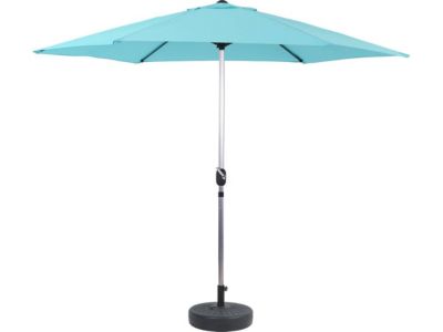 Parasol jardin droit Alu "Sol"  Rond  Diametre 3m  Bleu  Avec pied à lester