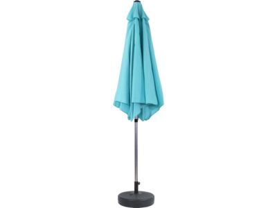 Parasol jardin droit Alu "Sol"  Rond  Diametre 3m  Bleu  Avec pied à lester