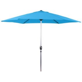 Parasol jardin droit Alu "Sol"  Rond  Diametre 3m  Bleu