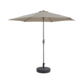 Parasol jardin droit Alu "Sol"  Rond  Diametre 3m  Ecru  Avec pied à lester