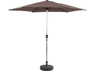 Parasol jardin droit Alu "Sol"  Rond  Diametre 3m  Gris  Avec pied à lester