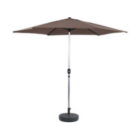 Parasol jardin droit Alu "Sol"  Rond  Diametre 3m  Gris  Avec pied à lester