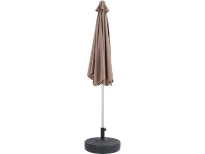 Parasol jardin droit Alu "Sol"  Rond  Diametre 3m  Gris  Avec pied à lester