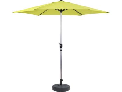 Parasol jardin droit Alu "Sol"  Rond  Diametre 3m  Vert  Avec pied à lester