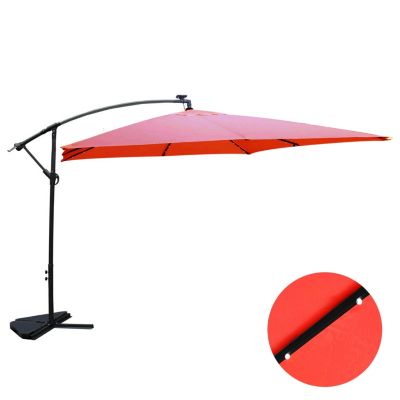 Parasol LED déporté carré 3x3m terracotta SOLENZARA BULLE degrés Parasol LED déporté carré 3x3m terracotta SOLENZARA BULLE