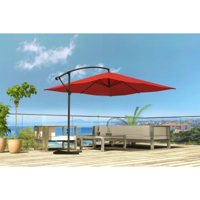 Parasol LED déporté carré 3x3m terracotta SOLENZARA BULLE degrés Parasol LED déporté carré 3x3m terracotta SOLENZARA BULLE