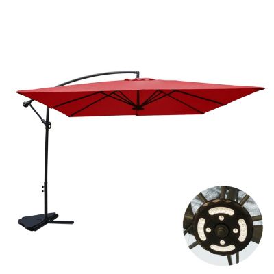 Parasol LED déporté carré 3x3m terracotta SOLENZARA LED degrés Parasol LED déporté carré 3x3m terracotta SOLENZARA LED