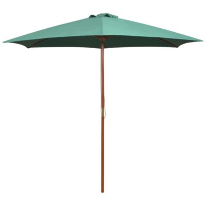Parasol mobilier de jardin avec poteau bois vert Helloshop26