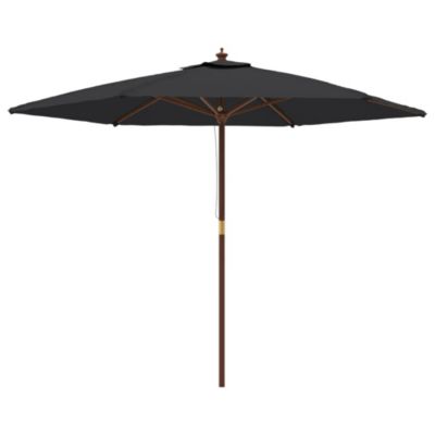 Parasol mobilier de jardin de jardin bois noir Helloshop26