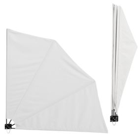 Parasol mural protection du soleil polyester blanc Helloshop26