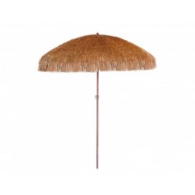 Parasol paillote à franges HAWAI 200cm en acier finition bois DCB Garden
