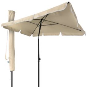 Parasol rectangulaire 2x1.25m avec housse de protection beige VOUNOT